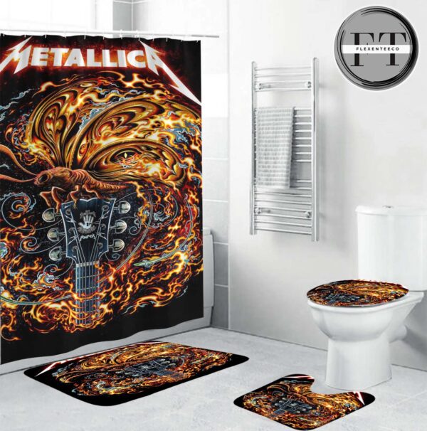 Metallica Poster Cover Wings Of Fire Bathroom Set