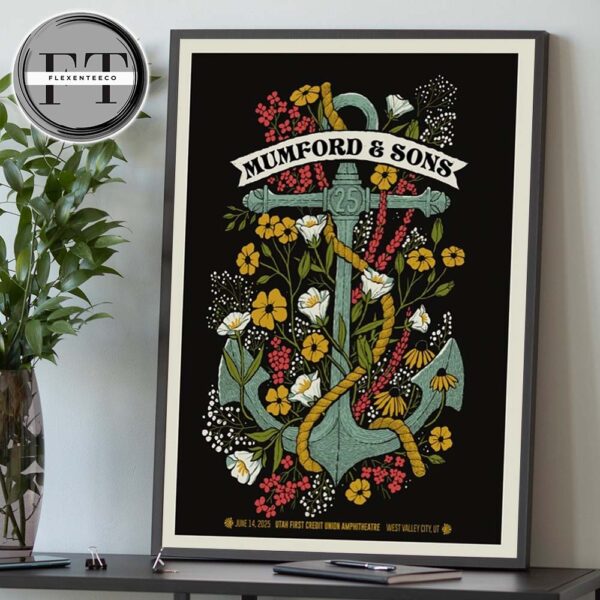 Mumford And Sons At Utah First Credit Union Amphitheatre In West Valley City UT On June 14 2025 Home Decor Poster Canvas