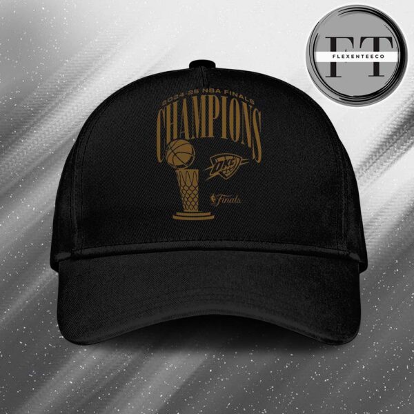 Oklahoma City Thunder Fanatics 2025 NBA Finals Champions Double Dribble Roster Trophy Cap Hat Snapback