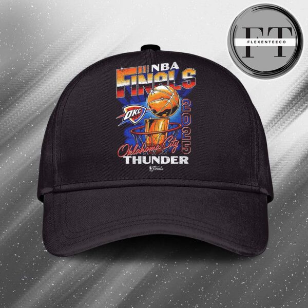 Oklahoma City Thunder Final NBA 2025 Finals Vintage Hoop & Trophy Classic Cap Hat Snapback