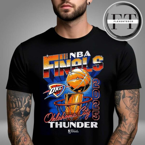 Oklahoma City Thunder Final NBA 2025 Finals Vintage Hoop & Trophy Unisex T-Shirt