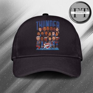 Oklahoma City Thunder Final NBA 2025 Roster Caricature Classic Cap Hat Snapback