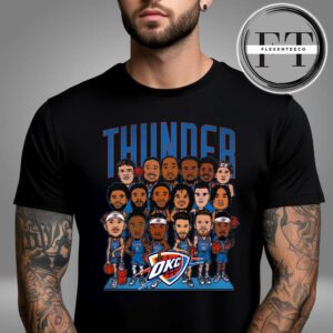 Oklahoma City Thunder Final NBA 2025 Roster Caricature Unisex T-Shirt