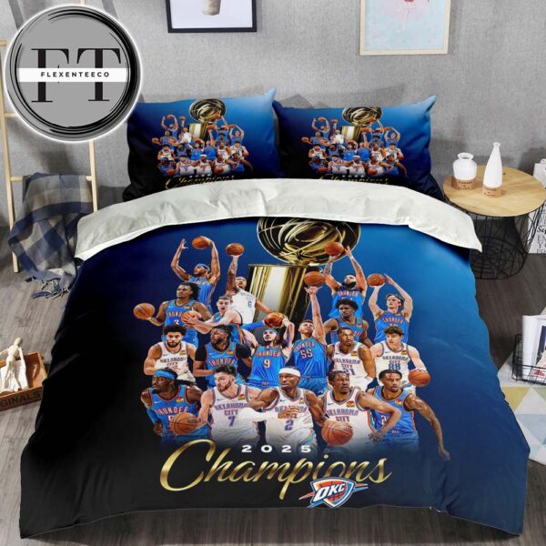 Oklahoma City Thunder Is The Champions NBA 2025 Bedding Set
