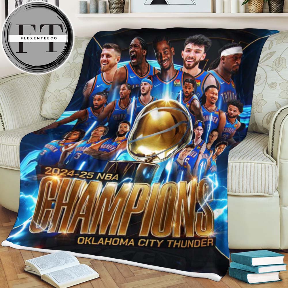 Oklahoma City Thunder Is The Champions NBA 2025 Fleece Blanket Oklahoma City Thunder Is The Champions NBA 2025 Fleece Blanket
