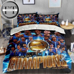 Oklahoma City Thunder Wins The 2025 NBA Championship Bedding Set