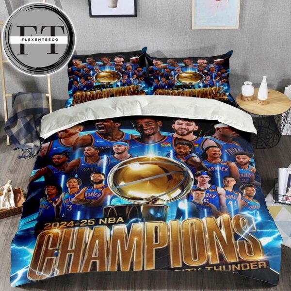 Oklahoma City Thunder Wins The 2025 NBA Championship Bedding Set