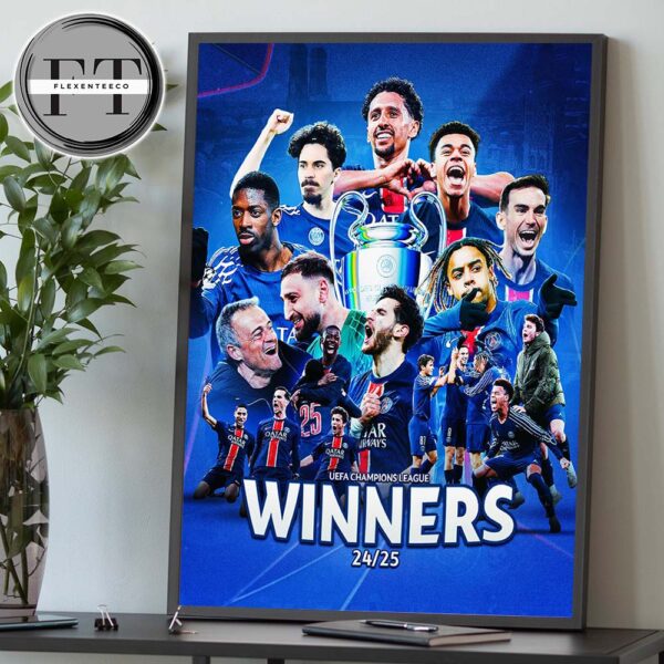 Paris Saint Germain Are The Winners Of The 2025 UEFA Champions League Home Decor Poster Canvas