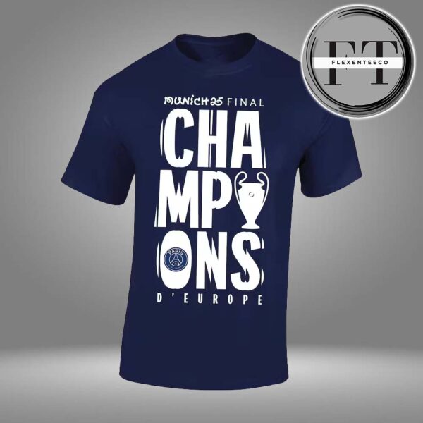 Paris Saint Germant UEFA Champions League 2025 Champions Large Graphic Unisex T-Shirt