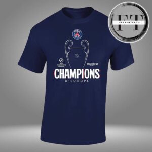 Paris Saint Germant UEFA Champions League 2025 Trophy Outline Graphic Unisex T-Shirt