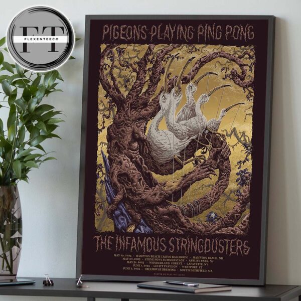 Pigeons Playing Ping Pong The Infamous Stringdusters Tour Schedule Home Decor Poster Canvas