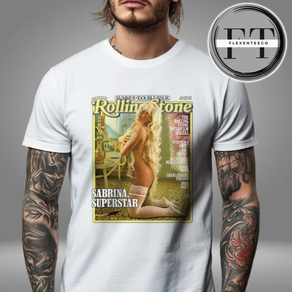 Sabrina Carpenter x Rolling Stone Summer Double Issue July August 2025 Super Star Cover Magazine Merchandise Unisex T-Shirt