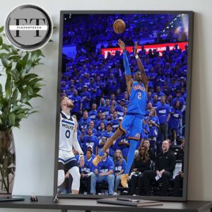 Shai Gilgeous-Alexander From Oklahoma City Thunder 2025 NBA Finals Game Frames Home Decor Poster Canvas