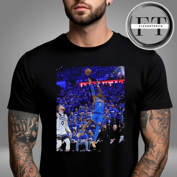 Shai Gilgeous-Alexander From Oklahoma City Thunder 2025 NBA Finals Game Frames Unisex T-Shirt