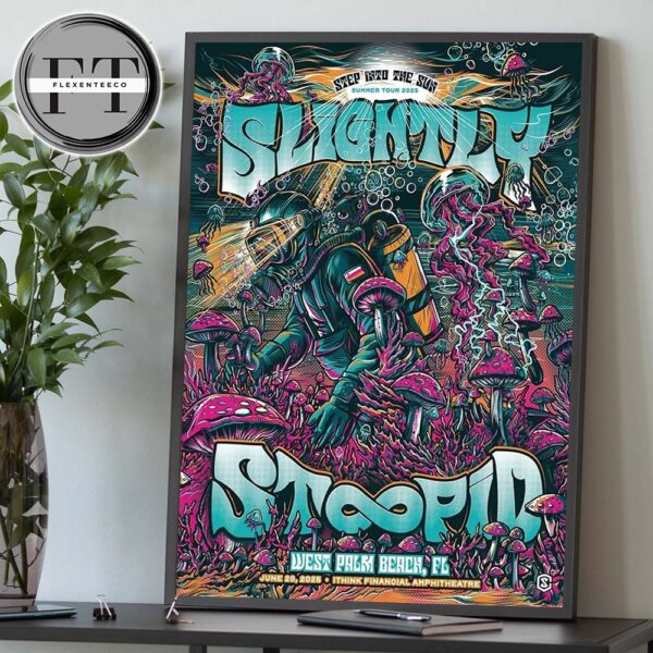 Slightly Stoopid At Ithink Financial Amphitheatre In West Palm Beach FL On June 28 2025 Home Decor Poster Canvas