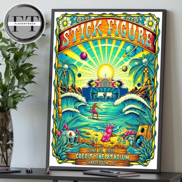 Stick Figure At Credit One Stadium In Charleston SC On June 24 2025 Home Decor Poster Canvas