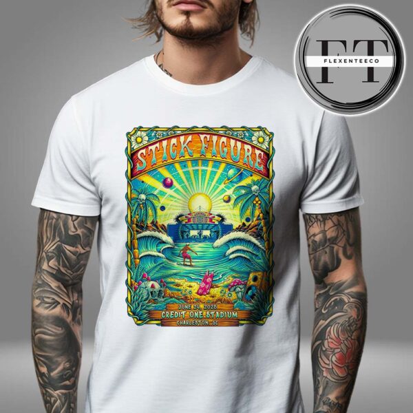 Stick Figure At Credit One Stadium In Charleston SC On June 24 2025 Unisex T-Shirt