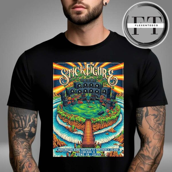 Stick Figure Huntington Bank Pavilion At Northerly Island In Chicago IL On June 18 2025 Unsiex T-Shirt