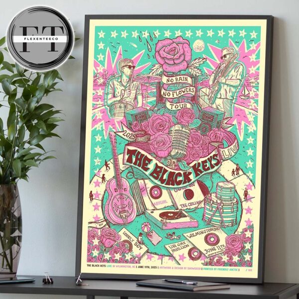 The Black Keys No Rain No Flowers Tour Live In Wilmington NC On June 11 2025 Home Decor Poster Canvas
