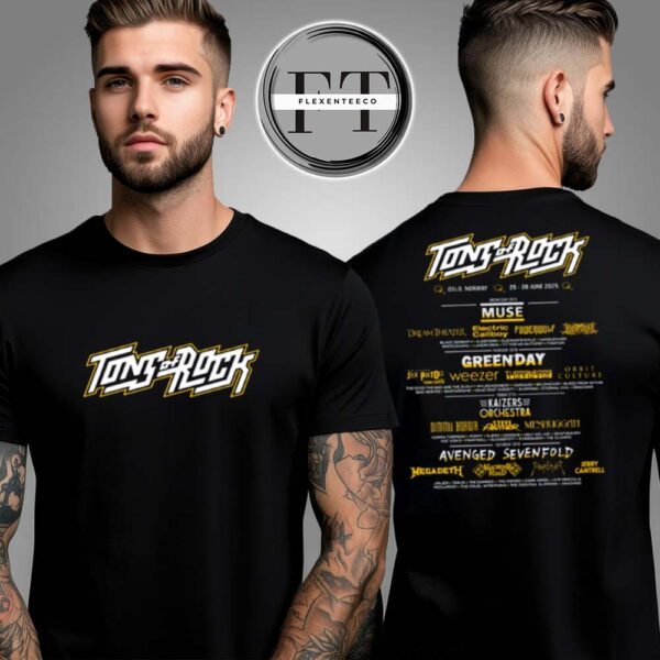 Tons Of Rock At Oslo Norway On June 25 2025 Line Up Two Sided Unisex T-Shirt