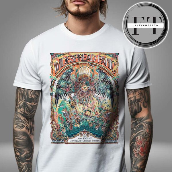 Widespread Panic At Chicago Theatre In Chicago IL On June 4-5-6 2025 Art Cover Unisex T-Shirt