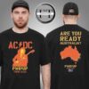 AC DC Are You Ready PWR UP 2025 Tour AUS Map Two Sided Unisex T-Shirt