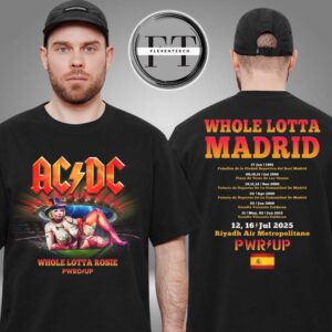AC DC Madrid PWR UP Tour Two Sided Unisex T-Shirt