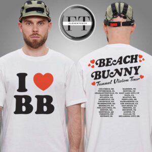 Beach Bunny I Love BB 2025 Spring Tour Two Sided Unisex T-Shirt