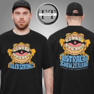 Billy Strings Exclusive Merchandise 2025 Tour Australia & New Zealand Two Frog Two Sided Unisex T-Shirt