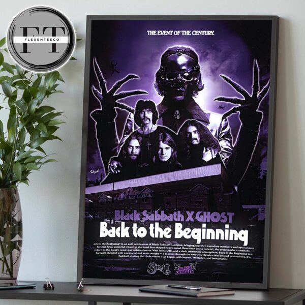 Black Sabbath x Ghost Back To The Beginning Show On July 5 2025 The Event Of The Century Home Decor Poster Canvas