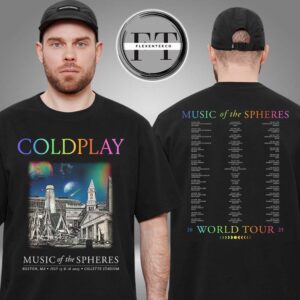 Coldplay Boston Music Of The Spheres Limited Edition Tour Two Sided Unsiex T-Shirt