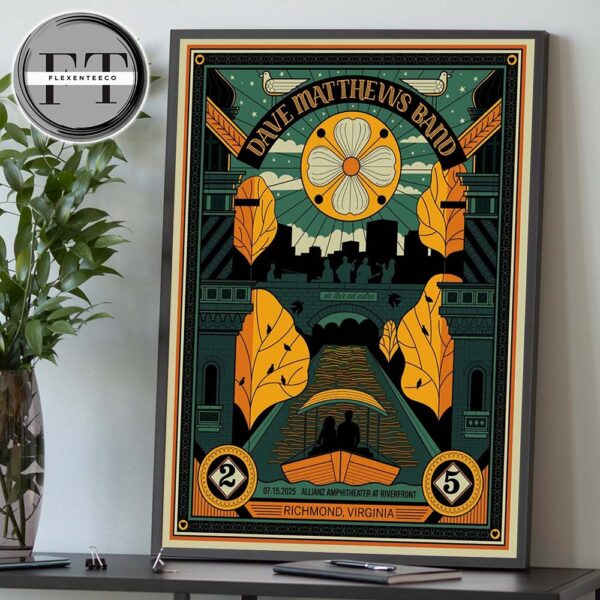 Dave Matthews Band At Allianz Amphitheater At Riverfront In Richmon Virginia On July 15 2025 Home Decor Poster Canvas