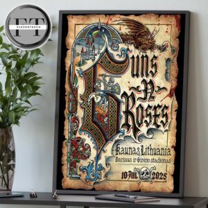 Guns N Roses At Darius And Girenas Stadium In Kaunas LT On July 10 2025 Home Decor Poster Canvas