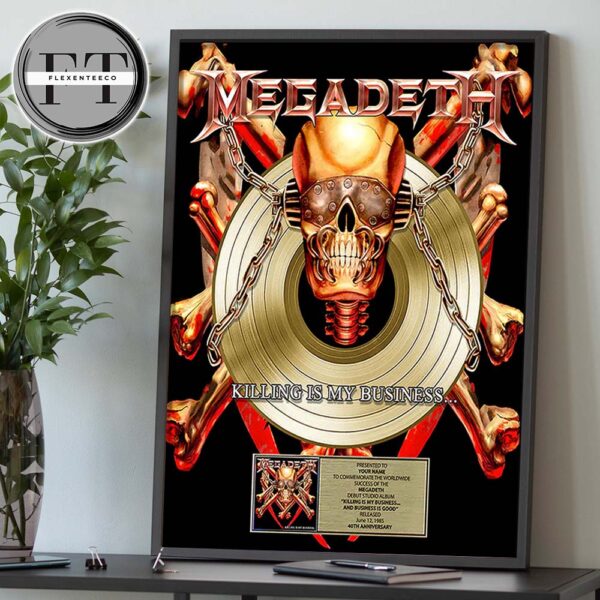 Megadeth Killing Is My Business 40th Anniversary Plaque Home Decor Poster Canvas
