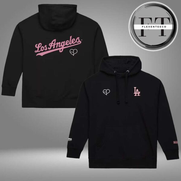 Men’s Los Angeles Dodgers Mitchell & Ness x BLACKPINK Black Pullover Hoodie All Over Print Shirt