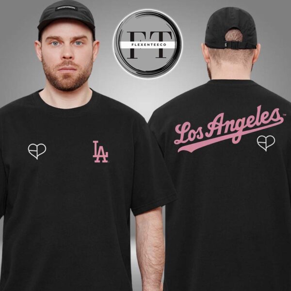 Men’s Los Angeles Dodgers Mitchell & Ness x BLACKPINK Black Two Sided Unisex T-Shirt