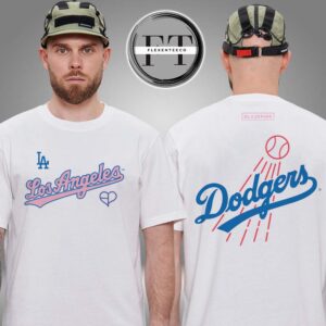 Men’s Los Angeles Dodgers Mitchell & Ness x BLACKPINK White Two Sided Unisex T-Shirt