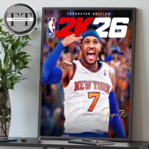 NBA 2K26 Cover Athlete Carmelo Anthony New York Knicks Superstar Edition Home Decor Poster Canvas