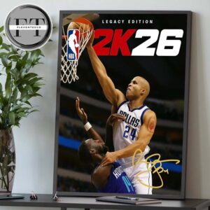 NBA 2K26 Cover Athlete Richard Jefferson Dallas Mavericks Legacy Edition Home Decor Poster Canvas