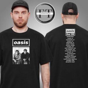 Oasis Merch For Cardiff Live 25 Schedule Two Sided Unisex T-Shirt