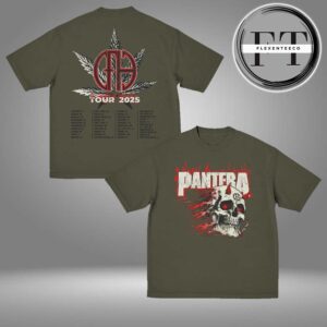 Pantera Smoking Skull 2025 Tour Two Sided Unisex T-Shirt