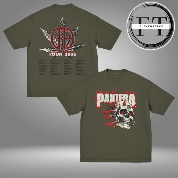 Pantera Smoking Skull 2025 Tour Two Sided Unisex T-Shirt