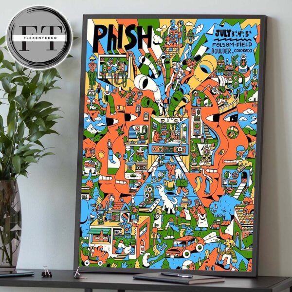 Phish Dry Goods At Folsom Field In Boulder CO On July 3-4-5 2025 Home Decor Poster Canvas