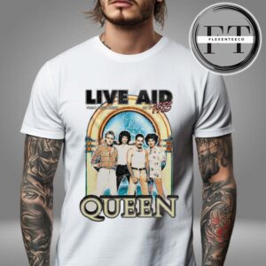 Queen At Live Aid Vintage White T-Shirt Unisex T-Shirt