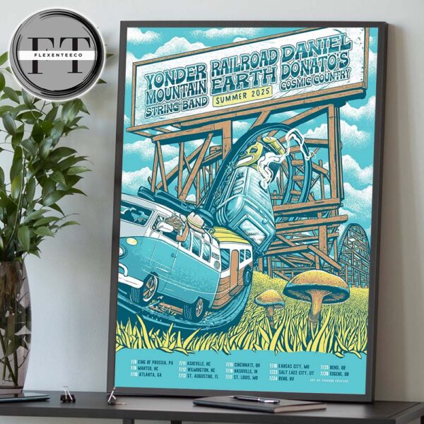 Railroad Earth 2025 Summer Tour Schedule Home Decor Poster Canvas